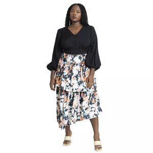 Eloquii Tiered Asymmetrical Skirt Like New